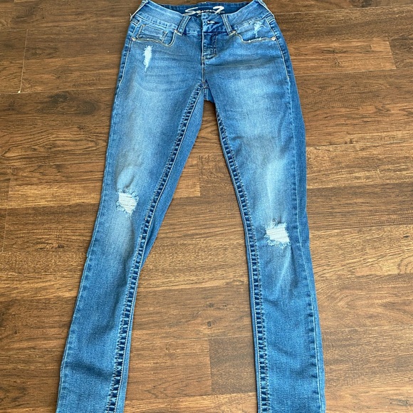 Seven 7 tummyless distressed skinny jeans size 4 - Picture 3 of 7